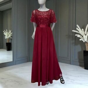 Ever Pretty Wine Red Maxi Dress